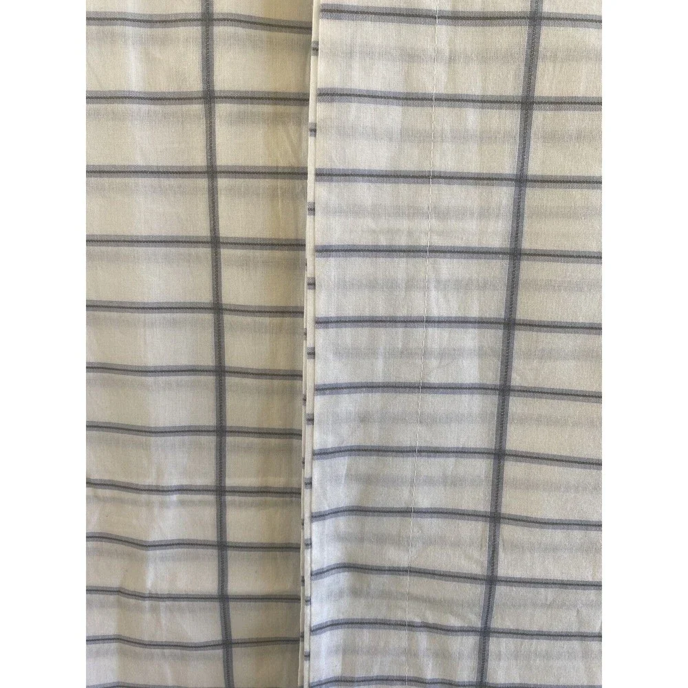 Ikea 2 King pillow case shams NWOT white blue checked windowpane grid pattern
